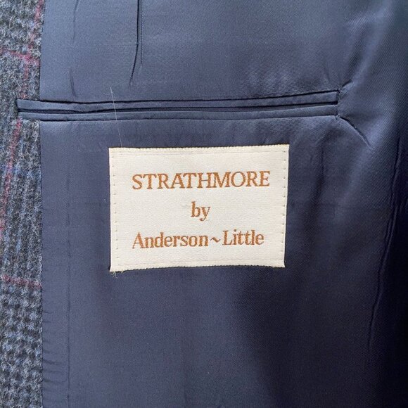 Vtg Unstructured Woolworth's 2-Bttn Gray Plaid Wool Sport Coat (42L or 44L) - Picture 8 of 14